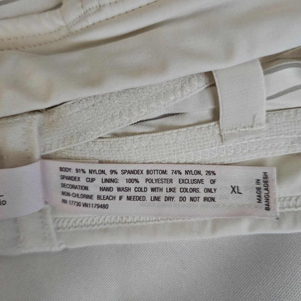 Auden Women's White Sheer Lace Striped Overlay Slightly Lined‎ Bralette Size XL - Picture 11 of 14